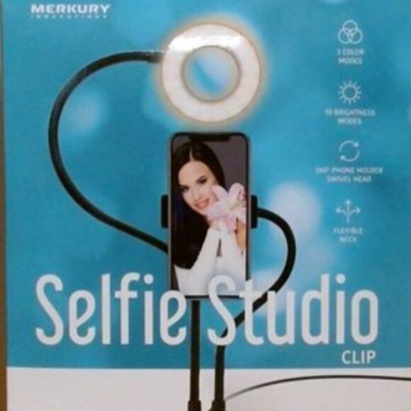 Merkury Desktop Selfie Studio Clip Vlogging Social Media Black MI-RLM03-101 - Picture 1 of 3